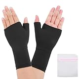 Handgelenk- und Daumenstütze, Daumenstütze bei Arthritis, Verstauchung, Instabilität der Hand, rechte linke Hand, Kompressionshandschuhe für Damen und Herren, Handgelenkbandagen, atmungsaktiv, Schwarz