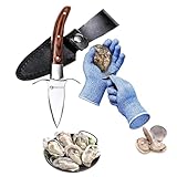 Austernmesser Set, Edelstahl Austernöffner mit Handschuhe, Oyster Knife Set,Austernmesser Und Handschuh, Austernbrecher Oyster öffner für Muscheln, Flaschenöffner & Küchenwerkzeug