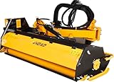 AHEAD Böschungsmulcher 200cm mit Ausleger, Schlegelmulcher Schlegelmähwerk mit Seitenverschiebung für Kleintraktor Schlepper Kat. 2 + 3 ab 80PS - inkl. Zapfwelle