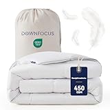 DOWNFOCUS Komfort Bettdecke 135x200 | 100% Weiche Federn & Daunen | Oeko-Tex, RDS Zertifiziert für Tierwohl | Ganzjahres Federbett Daunendecke 135x200cm Bezug aus 100% Baumwolle