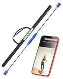 NEOLYMP Schwingstab Fitness - Verstellbare Gewichte für Schwingenschlag - Gymnastikstab - Ergonomischer Griff mit Anti-Rutsch-Struktur - Gymstick (Schwingstab blau, Schwingstab 160cm)