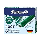 Pelikan Standard-Tintenpatronen 4001 Tinte Dunkelgrün, 6 Stück