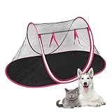 Katzenzelte draußen - Zusammenklappbarer Laufstall für Haustiere, tragbarer Zaun für Camping Hundezaun für Camping | tragbarer Hundelaufstall, kleines Haustierzelt mit Netzfenstern