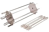 BBQ ROTISSERIE SPIEß SET/SPIEß-RONDELL für alle Drehspieße bis Ø14 mm - Kommt mit 6 kurzen (30 CM) und 6 langen (41 CM) Spießen - Edelstahl