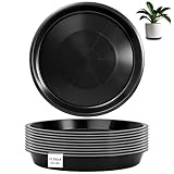 YFLeomry 10 Stück Blumentopf Untersetzer, Kunststoff Untersetzer Blumentopfr aus Ø 25 cm, Pflanzen Untersetzer Rund, Schwarz Pflanzen Untersetzer für Blumentöpfe Innen und Außenpflanzen