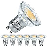 EACLL GU10 LED Warmweiss 3,5W Ersetzt 50W Halogenlampe, 6er-Pack. 385lm 3000K Leuchtmittel, Abstrahlwinkel 360° Energiesparlampe, Nicht Dimmbar Reflektorlampen, AC 230V Flimmerfrei Ø50xH53mm Strahler