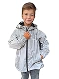 HECKBO Kinder Dinosaurier Dino Regenjacke Windjacke aus Reflektoren Material Jacke Jungen - 3 Jahre - wasserdicht & winddicht