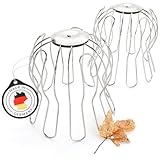 greate 2x Dachrinnen Laubschutz Verzinkt 87 bis 100mm einstellbar - Fallrohrschutz als Regenrinnen Laubschutz - Laubfang Fallrohr, Dachrinnen Sieb, Sieb für Regenfallrohr, Sieb Dachrinne