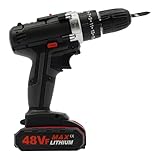 21V Akkuschrauber Set, 3 Modi Akku-Bohrmaschine mit 2 Akkus und Ladegerät, LED Licht, Zwei Geschwindigkeiten, 25 Drehmomentstufen, für Haus Garten DIY Projekt