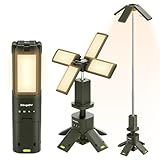 BougeRV Campinglampe mit 13400mAh, Campinglicht aufladbar, Einstellbare Höhe und Winkel, 6000LM, IPX5 wasserdicht, Camping laterne für Camping, Reise, Notfall