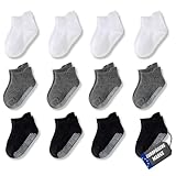 POPYS® Anti Rutsch Junngen und Mädchen aus Baumwolle | Anti rutsch mädchen Für alle Aktivitäten geeignet (DE/NL/SE/PL, Numerisch, 32, 36, Regular, 12 Paar Mehrfarbig)