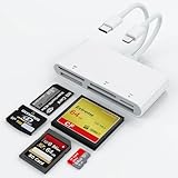 Multi-Kartenleser für SD, CF, XD, Micro-SD, MS Karten, 5-in-2-Multi-Speicherkartenleser,OTG-Adapter-Hub für iPhone 16/iPhone 15/iPad/MacBook/Samsung,für Windows, Mac OS, iOS, Linux, Android, Chrome OS