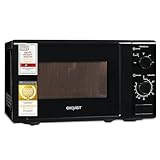 Exquisit Mikrowelle 20L, 700 Watt, Einfache Bedienung, 25,5cm Drehteller, 5 Leistungsstufen, Timer, Auftaufunktion, 2 Drehregler, MW 802 schwarz