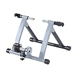 HOMCOM Rollentrainer Fahrrad Rennrad Heimtrainer Trainer faltbar Magnetbremse Silber 54,5 x 47,2 x 39,1 cm