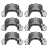 Healeved 6 Stück Edelstahl Kleiderstangenhalter U förmig 32mm Flansch mit Fixierschrauben Stabile Kleiderstangenbefestigung für Kleiderschrank und Garderobe Silberfarben