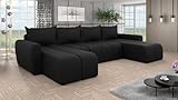 Generisch Couchgarnitur Sofa Sofagarnitur Paula U mit Schlaffunktion Wohnlandschaft