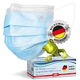 kela OP-Maske - 50x Medizinische Maske Blau | 100% Made in Germany | OEKO-TEX Standard | Premium Atemschutz Mundschutz OP Maske | MNS Typ IIR Einwegmaske