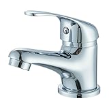 HARNART Wasserhahn Bad Galvanisierung,Waschtischarmatur Kurzversion in modernem Design Waschbecken Armaturen in Edelstahl,Einhebelmischer Mischbatterie für Badezimmer und Gäste-WC