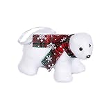 Weihnachtsdekoration, Bärenpuppe, hängende Ornamente, Desktop-Ornamente, Bärenanhänger (White, One Size)
