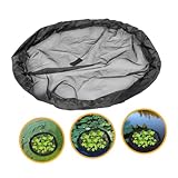 Schwimmender Insel-Pflanzgefäß für Teiche, Fischbarriere, schwimmende Insel-Pflanzenschutz, schwarzer, runder schwimmender Pflanzring, schwarzes Teichnetz für Wasserpflanzen von Fischen und Vögeln