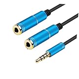 Vaguelly 1 2 Kopfhörer-Splitter audio verlängerungskabel mikrofon verlängerungskabel Kopfhörer mit verdrahtet Audiokabel Splitterkabel für Headset Audio-Mikrofon-Splitter