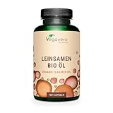 BIO Leinöl Kapseln | Omega 3 6 9 | PREMIUM: Bio-Qualität & Kaltgepresst | Preis-Leistungssieger 2024* | Omega 3 VEGAN - Ohne Gelatine | Flaxseed Oil | Laborgeprüft | Ohne Zusatzstoffe | Vegavero®