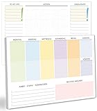 blaash® Wochenplaner Block DIN A4 ohne festes Datum | 50 Seiten Planer mit Wochenübersicht, Listen für Aufgaben, Notizen & Ideen | Optimale Organisation & Motivation im Alltag | Business