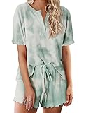 Ekouaer Damen Pyjamas Baumwolle Schlafanzug Nachtwäsche Sleepwear Damen Shorty S