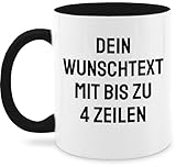 Tasse Tassen 325ml - Aufdruck selbst gestalten - Wunschtext I Eigener Text I Personalisierter Text I Custom Text - 325 ml - Schwarz - namenstassen paartassen personalisierte name glühweintassen