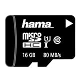 Hama microSD | microSDHC | microSDXC Karte 16GB 80MB/s Übertragungsgeschwindigkeit Class 10 microSD Speicherkarte im Mini-Format Mini SD z. B. für Android Handy, Smartphone, Tablet, Nintendo UHS-I