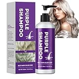 Purple Toning Shampoo No Yellow Shampoo, Anti Gelbstich für Reinigung und Farbschutz bei gefärbtem Haar, Anti Gelbstich Tönungsshampoo, für blondes & blondiertes Haar. (1pc)