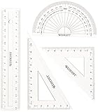 Westcott E-10303 00 Mathe-Set, 4-teilig, Kunststoff transparent