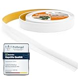 Quest Weichsockelleiste Selbstklebend - 10 mm x 10 mm - Knickleiste, Abschlussleiste für Küche, Badezimmer - PVC, Flexibel, Wasserdicht, Dekorativ - 5 Meter, Weiß