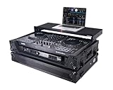 ProX XS-DDJFLX10WLTBL ATA Flight Style Road Case für Pioneer DDJ-FLX10 DJ-Controller mit Laptop-Ablage, 1U Rack, Space Wheels und LED Black Finish