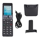Denash 4G Volte -Telefon mit 2,4 -Zoll -Farbbildschirm, Wasserdicht, Staubdestellter und Drop Resist Bis zu 2,5 Metern für DECT VoIP Black, Schnurloses Telefon, Home -Telefon mit WI