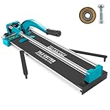 VEVOR 600mm Fliesenschneider Doppelschienen und Halterungen Manueller 3/5 in Kappe mit Präzisionslaser Manuelle Fliesenschneider-Werkzeuge zum Präzisionsschneiden (600mm), Schwarz, 24 Inch