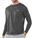 NORTHYARD Herren-Workout-Lauf-Shirt, langärmelig, Sonnenschutz, UV-Schutzfaktor 50+, schnelltrocknend, für athletisches Fitnessstudio, aktives Schwimmen, Carbonheather, Klein