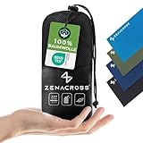 Zenacross - Hüttenschlafsack Baumwolle - Hüttenschlafsack Ultraleicht - Schlafsack Kleines Packmaß Inlett mit Kissenfach - Kompakt & Klein - Schwarz