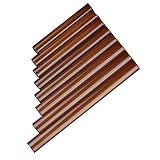 VENEKA 8 Pfeifen, Panflöte, chinesisches traditionelles Holzblasinstrument, braune Bambus-Pfannenrohre (Farbe: links)