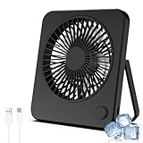 Hianjoo USB Ventilator, Mini Ventilator Leiser, Tischventilator mit 3 Geschwindigkeiten, USB Lüfter Desk Fan für Büro, Zuhause und Schlafzimmer [Schwarz] Stromversorgung über USB, Keine Batterie