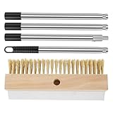 Pizzaofenbürste mit Schaber - Pizzasteinreinigungsbürste mit Schaber | Steinreinigung 58,66 Zoll | Hitzebeständiges Grill-Reinigungswerkzeug Gewerbliche Kochversorgung für