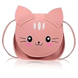 HANABASS Niedliche Umhängetasche mit Katzen Motiv Kleine Crossbody Tasche für Mädchen Verstellbar für Alltag Reisen und Freizeit Kompakt für Handy Geldbörse und Kleinigkeiten