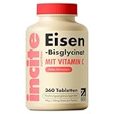 Incite Nutrition Sanfte Iron tabletten 28 mg. 6-monatiger Vorrat Nahrungsergänzungsmittel Eisen Hochdosiert für Frauen & Männer. Leicht zu Schluckende Tabletten. Geeignet für Vegetarier & Veganer