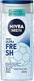 NIVEA MEN Duschgel, vitalisierende Pflegedusche mit prickelndem Zitrusduft, Männer Duschgel für Körper, Gesicht und Haar, Ultra Fresh Limited Football Edition (250 ml)