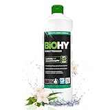 BiOHY Parkettreiniger (1l Flasche) | Konzentrat für versiegeltes & geöltes Parkett | materialschonend & schmutzlösend | für eine streifenfreie Reinigung | 2 in 1 Pflege & Reinigungsmittel