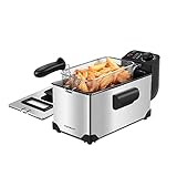 Aigostar Ushas 30HEZ - Semi-professionelle Fritteuse, Edelstahl, 2200 Watt, 3 Liter. Garantie und Qualität. BPA-frei.EINWEGVERPACKUNG.(1)