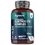Elektrolyte Tabletten - 900mg pro Tablette - mit Magnesium, Kalzium, Kalium, Natrium & Chlorid - 180 Stück - Electrolyte Tablets Komplex - Vegan & Glutenfrei - Ohne Gentechnik - Von WeightWorld