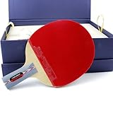 DHS Hurricane NO.2/NO.1 Turnier Tischtennisschläger Noppen im Schwamm Ping Pong Schläger Paddel Set Schläger mit Tischtennis-Tasche und 2 Bällen 2 Gummischutzfolie Geschenkverpackung (CS-Shorthandle)