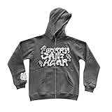 Generisch Y2K Hoodie Herren Buchstaben Druck Kapuzenpullover Unisex Harajuku Streetwear Zipper Jacke Amerikanisches Retro Streetwear Hip Hop Sweatjacke Mit Kapuze Graffiti Hoody Oversized