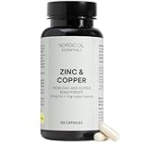 Zink Kapseln | 120 Kapseln mit Zinkbisglycinat & Kupfer | Hochbioverfügbar mit 15 mg Zink & 1 mg Kupfer je Kapsel | Für Immunsystem, Haut & Stoffwechsel | Laborgeprüft & vegan | Nordic Oil
